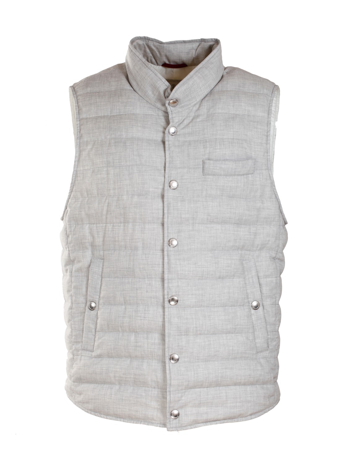shop BRUNELLO CUCINELLI Saldi Gilet: Brunello Cucinelli piumino leggero senza maniche in tela di cotone.
Effetto mélange.
Imbottitura in piumino e piume d’oca di alta qualità da 20 grammi.
Chiusura con bottoni.
Fodera in nylon idrorepellente.
Taschino sul petto.
Tasche esterne con bottone automatico.
Imbottitura: 90% piumino d'oca, 10% piuma d'oca.
Composizione: 100% cotone.
Made in Italy.. M058C1711-C086M number 3649181